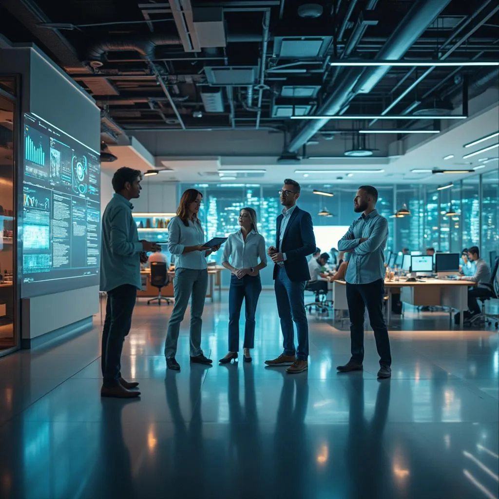 Team of consultants in modern office setting